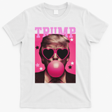 Funny Trump B.U.B.B.L.E Gum Sunglass Heart T-Shirt - White