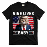 Funny Trump Cat 9 Lives Baby Nine Lives Cat T-Shirt - Black