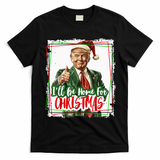 Funny Trump Daddys Home Christmas Again 2024 2028 T-Shirt - Black
