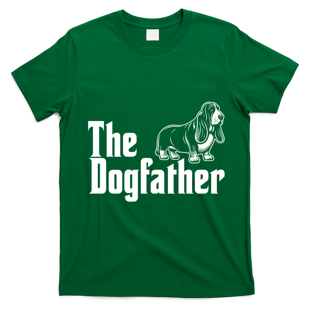 Funny The Dogfather Bassett Hound Lover T-Shirt - Irish Green