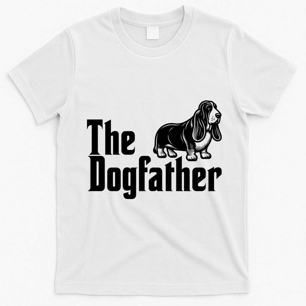 Funny The Dogfather Bassett Hound Lover T-Shirt - White