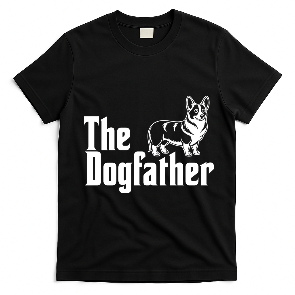 Funny The Dogfather Corgi Lover T-Shirt - Black