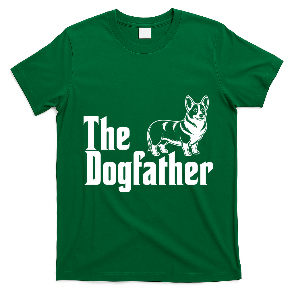 Funny The Dogfather Corgi Lover T-Shirt - Irish Green