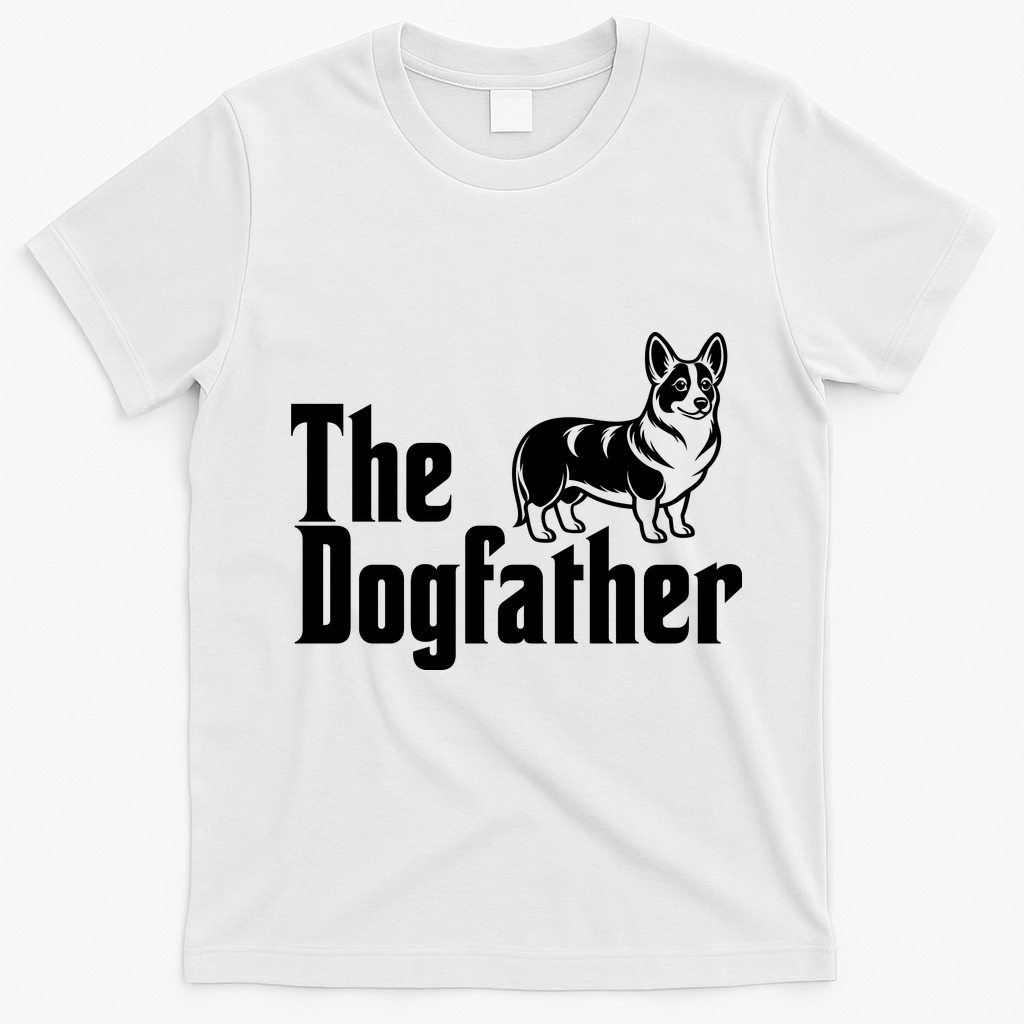Funny The Dogfather Corgi Lover T-Shirt - White