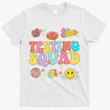 Funny Test Day Motivational Teacher Student Testing Squad T-Shirt - White