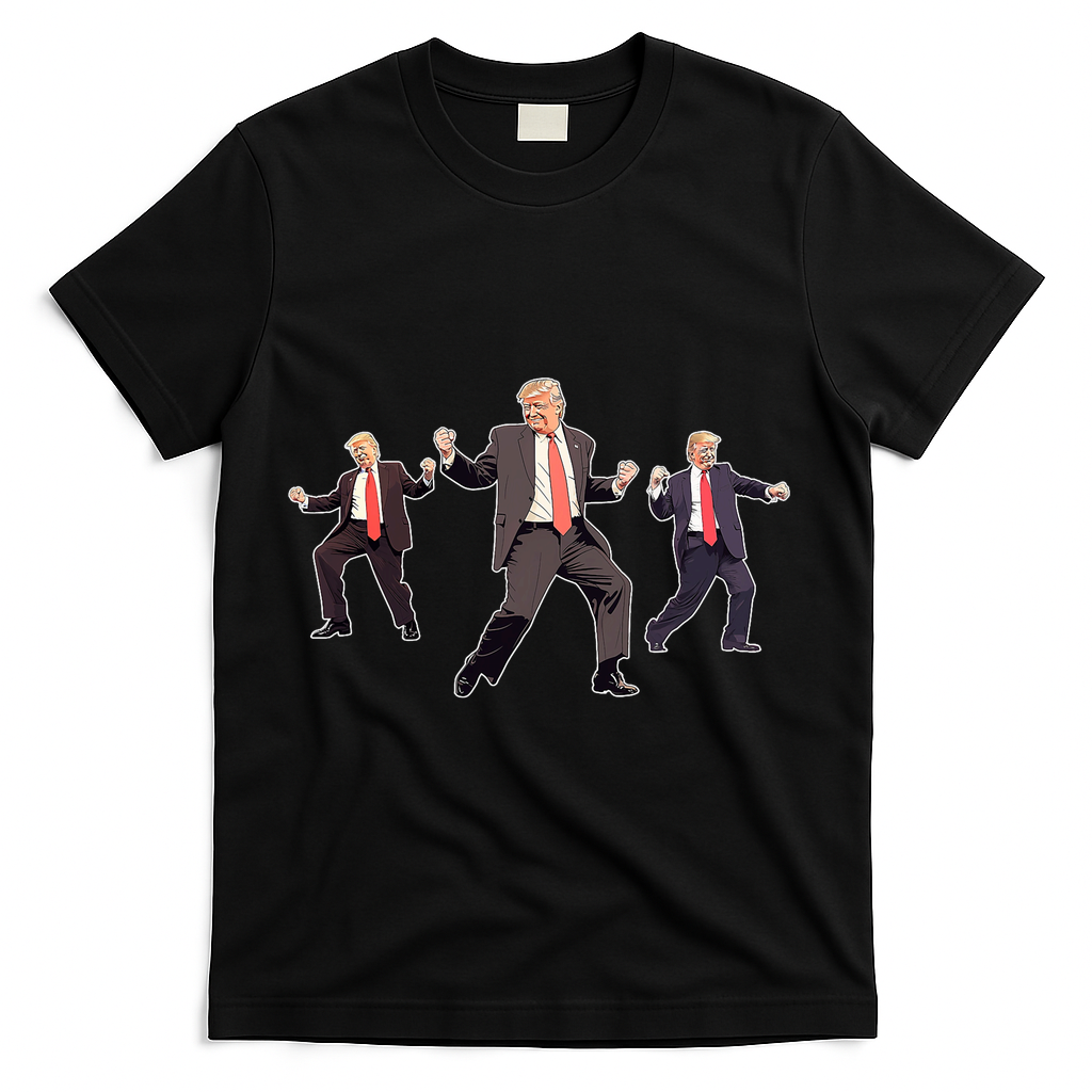Funny Trump Dancing Dance Moves Rally Maga T-Shirt - Black