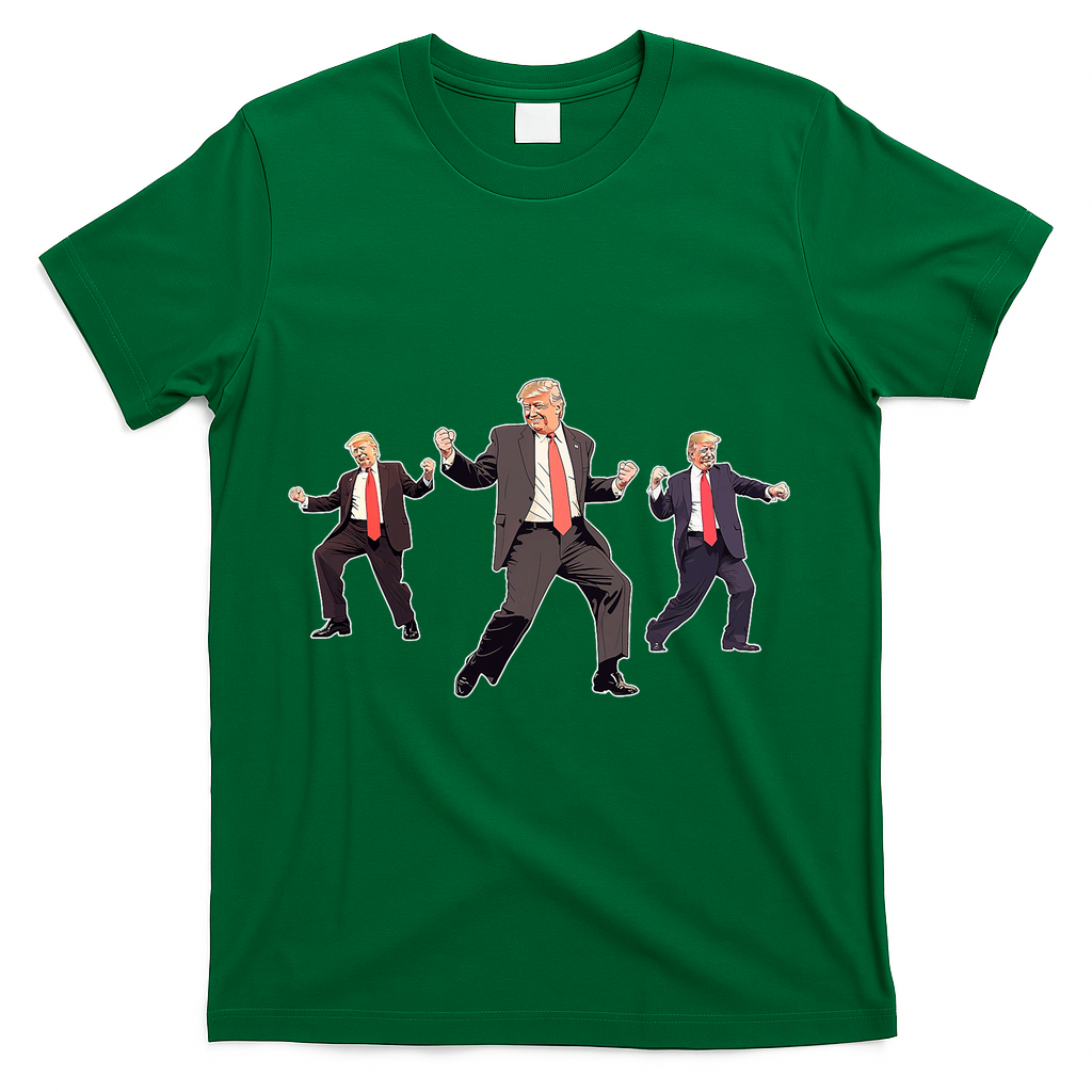 Funny Trump Dancing Dance Moves Rally Maga T-Shirt - Green