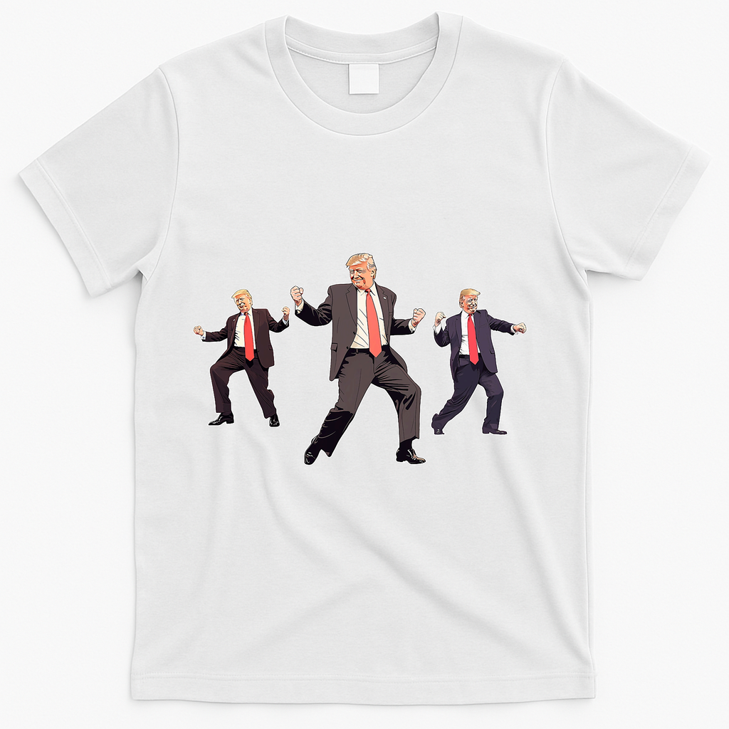 Funny Trump Dancing Dance Moves Rally Maga T-Shirt - White