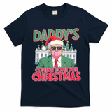 Funny Trump Daddys Home For Christmas 45 47 Trump Won Again T-Shirt - Navy Blue