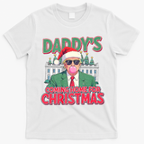 Funny Trump Daddys Home For Christmas 45 47 Trump Won Again T-Shirt - White