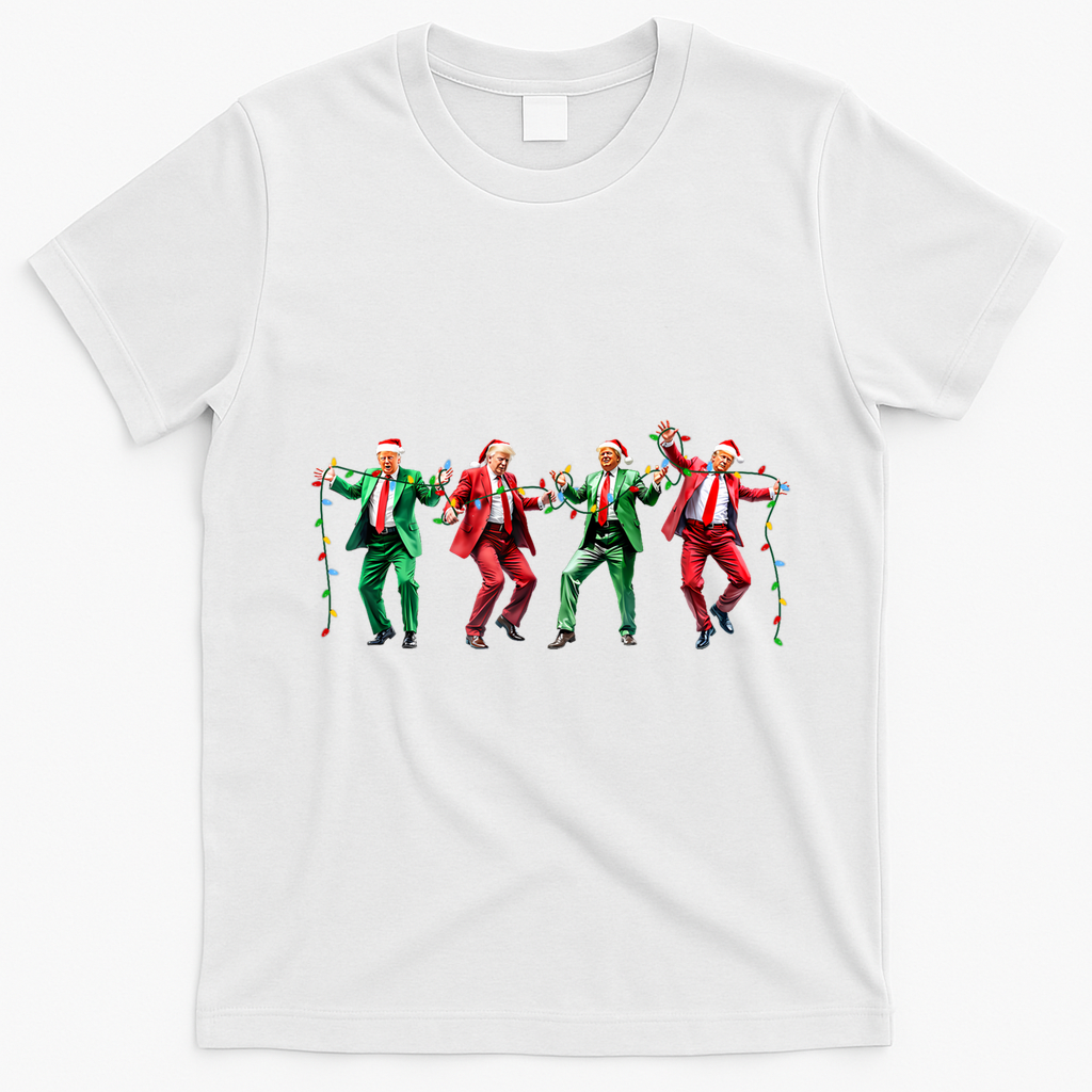 Funny Trump Dance Santa Claus Christmas T-Shirt - White