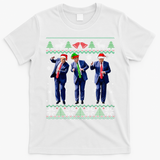Funny Trump Dance Xmas President 47 Usa Christmas Ugly T-Shirt - White