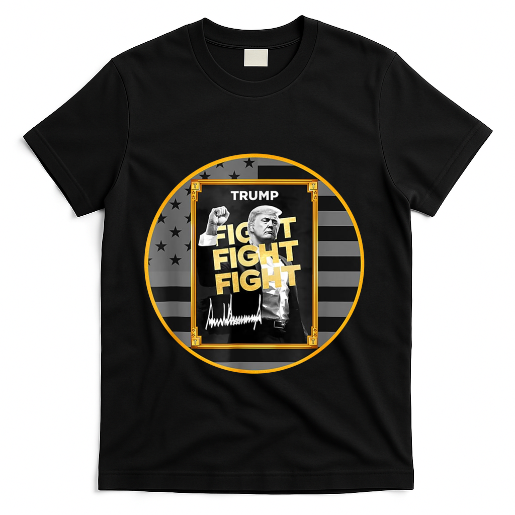 Funny Trump Fight Meme Coin Crypto President T-Shirt - Black