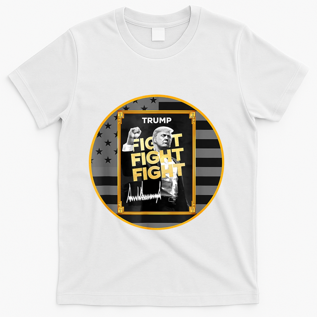 Funny Trump Fight Meme Coin Crypto President T-Shirt - White
