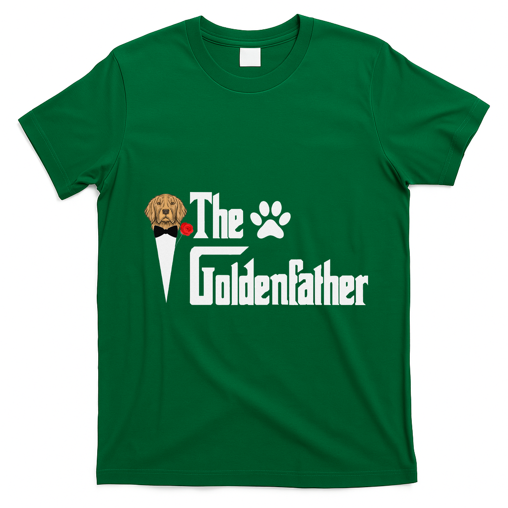 Funny The Goldenfather Golden Retriever Dog Father T-Shirt - Irish Green