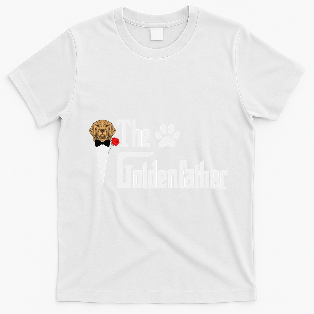 Funny The Goldenfather Golden Retriever Dog Father T-Shirt - White