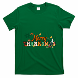 Funny Thanksmas Merry Thanksmas Thanksgiving Christmas T-Shirt - Irish Green