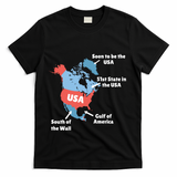 Funny Trump Map Of Usa Canada Greenland Gulf Of Mexico Hoodie T-Shirt - Black