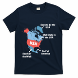 Funny Trump Map Of Usa Canada Greenland Gulf Of Mexico Hoodie T-Shirt - Navy