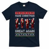 Funny Trump Make Christmas Great Again Ugly Christmas Sweater Xmas T-Shirt - Navy Blue