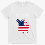 Funny Trump Oh Canada! Usa Canada Map 51st State T-Shirt - White