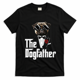 Funny The Pug Dog Father Pug Dog Dad Christmas T-Shirt - Black