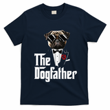 Funny The Pug Dog Father Pug Dog Dad Christmas T-Shirt - Navy Blue