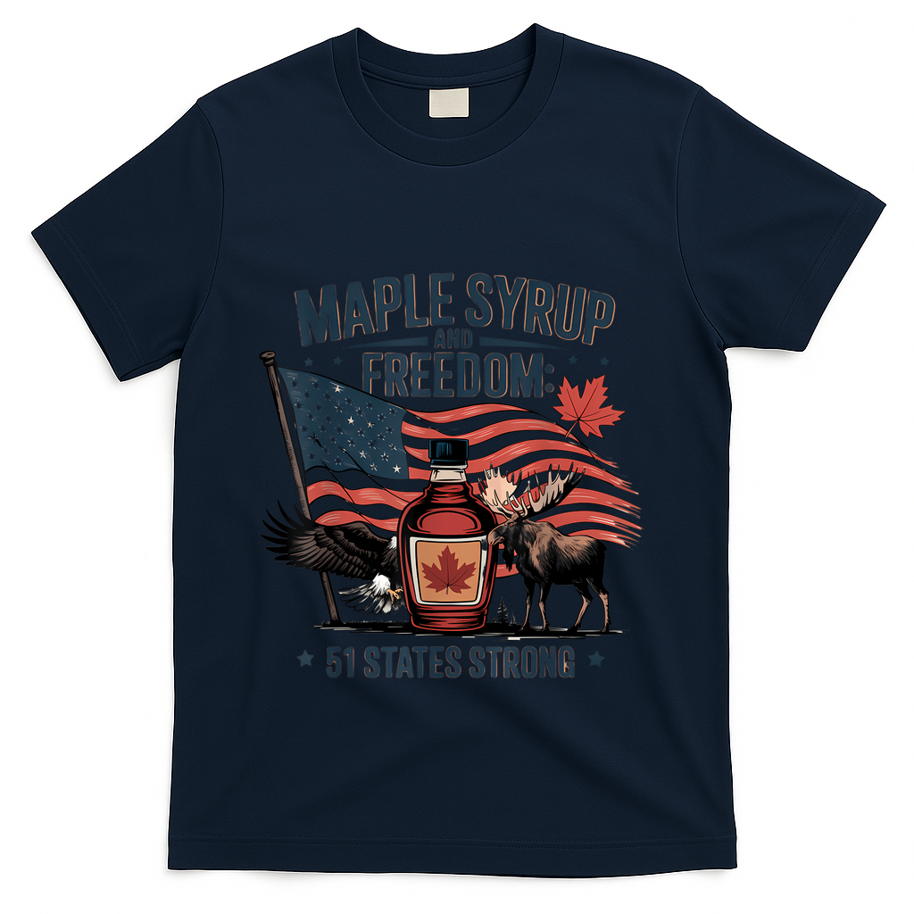 Funny Trump Quote Canada 51st State Of Usa T-Shirt - Navy