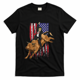 Funny Trump Rodeo Bull Rider Patriotic American Flag Trump T-Shirt - Black