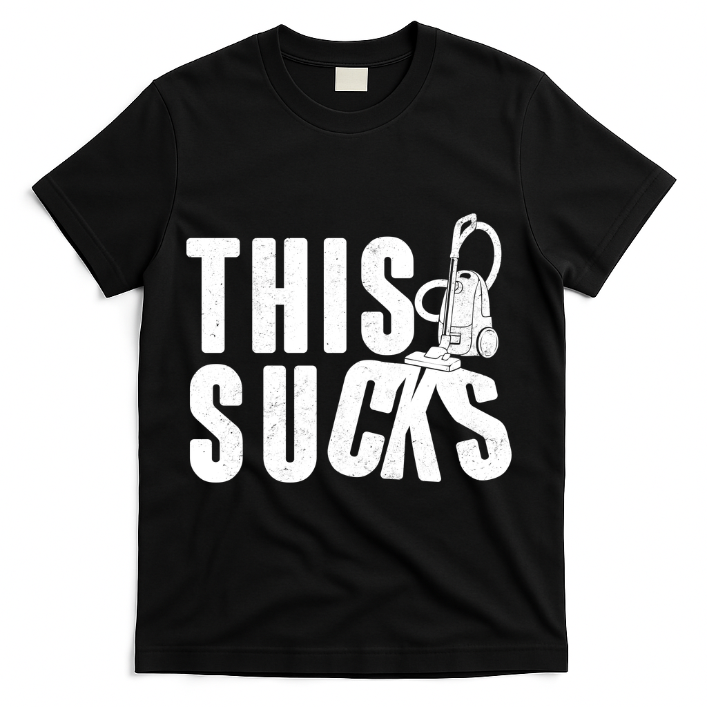 Funny This Sucks Vacuum Cleaner T-Shirt - Black