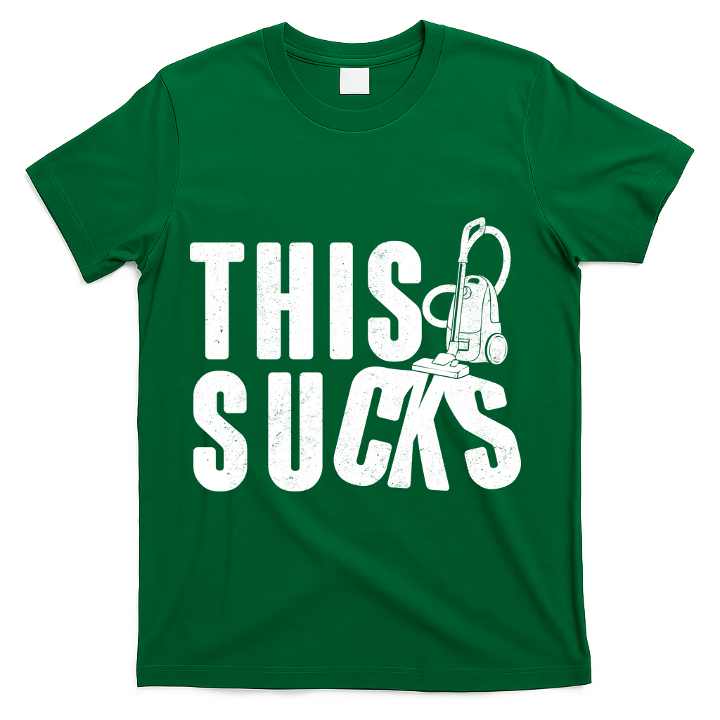 Funny This Sucks Vacuum Cleaner T-Shirt - Green