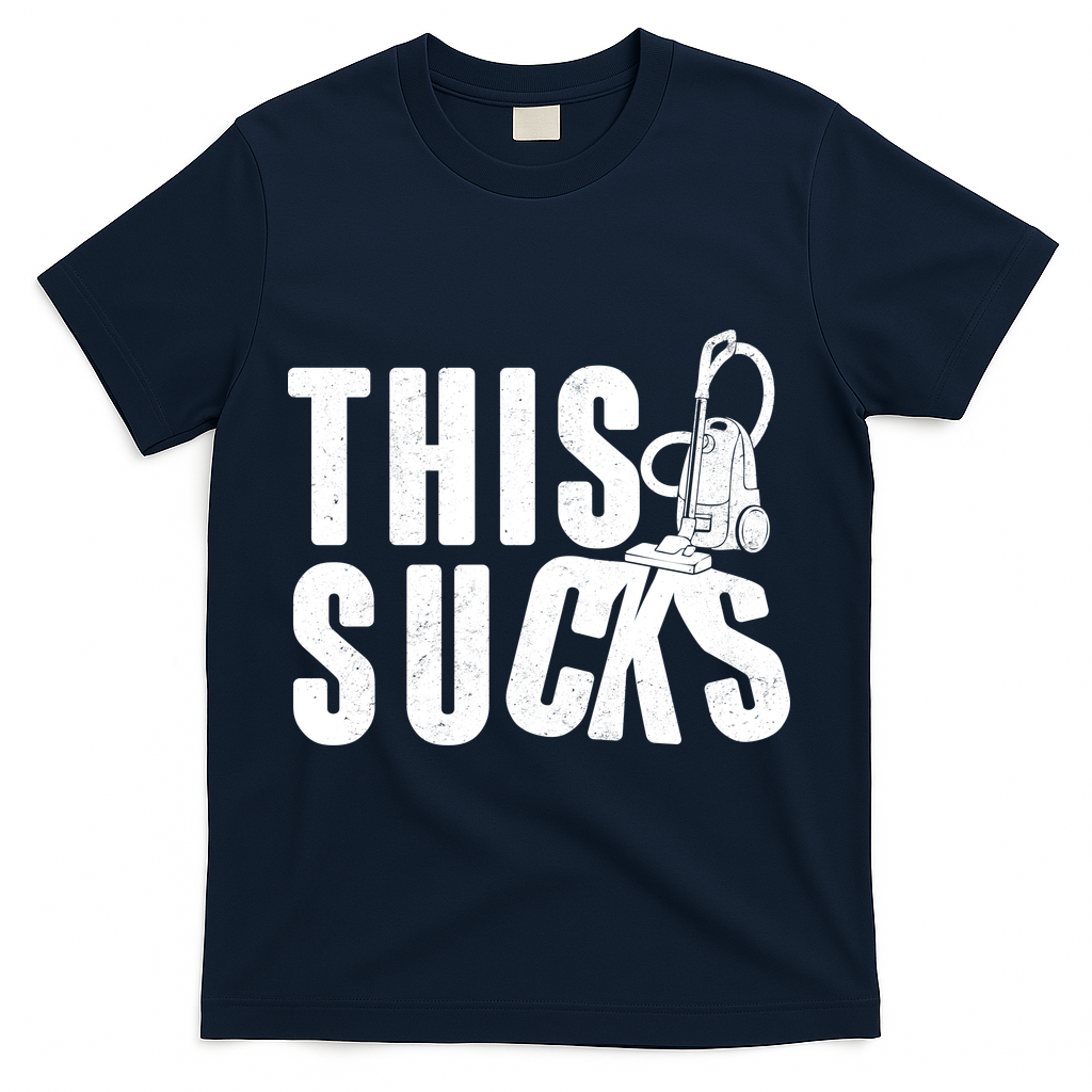 Funny This Sucks Vacuum Cleaner T-Shirt - Navy