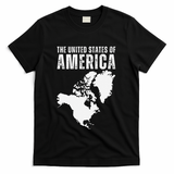 Funny Trump Speech American Flag Canada Greenland Gulf Map T-Shirt - Black