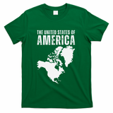 Funny Trump Speech American Flag Canada Greenland Gulf Map T-Shirt - Green
