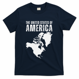 Funny Trump Speech American Flag Canada Greenland Gulf Map T-Shirt - Navy