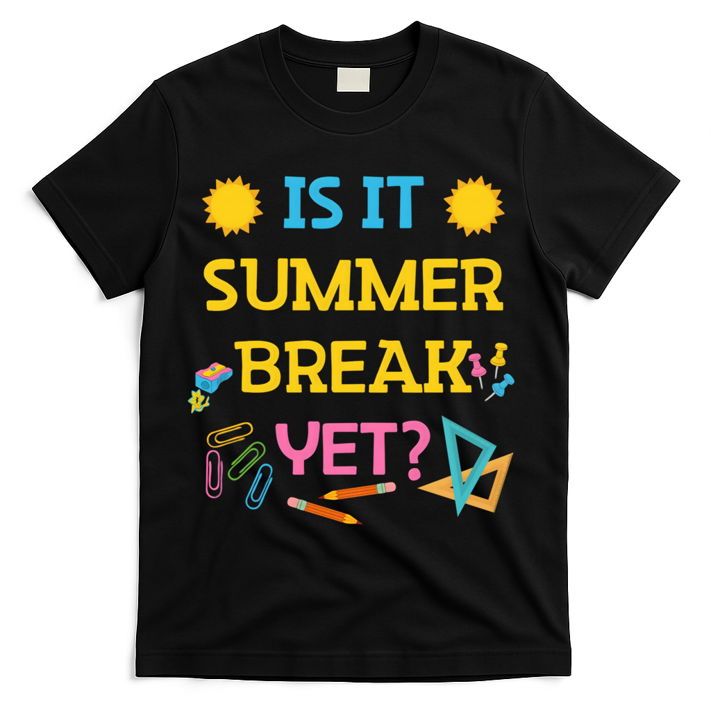 Funny Teacher Summer Break Spring Break Last Day Of School Gift T-Shirt - Black