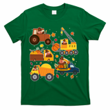 Funny Thanksgiving Turkeys Construction Vehicles T-Shirt - Green