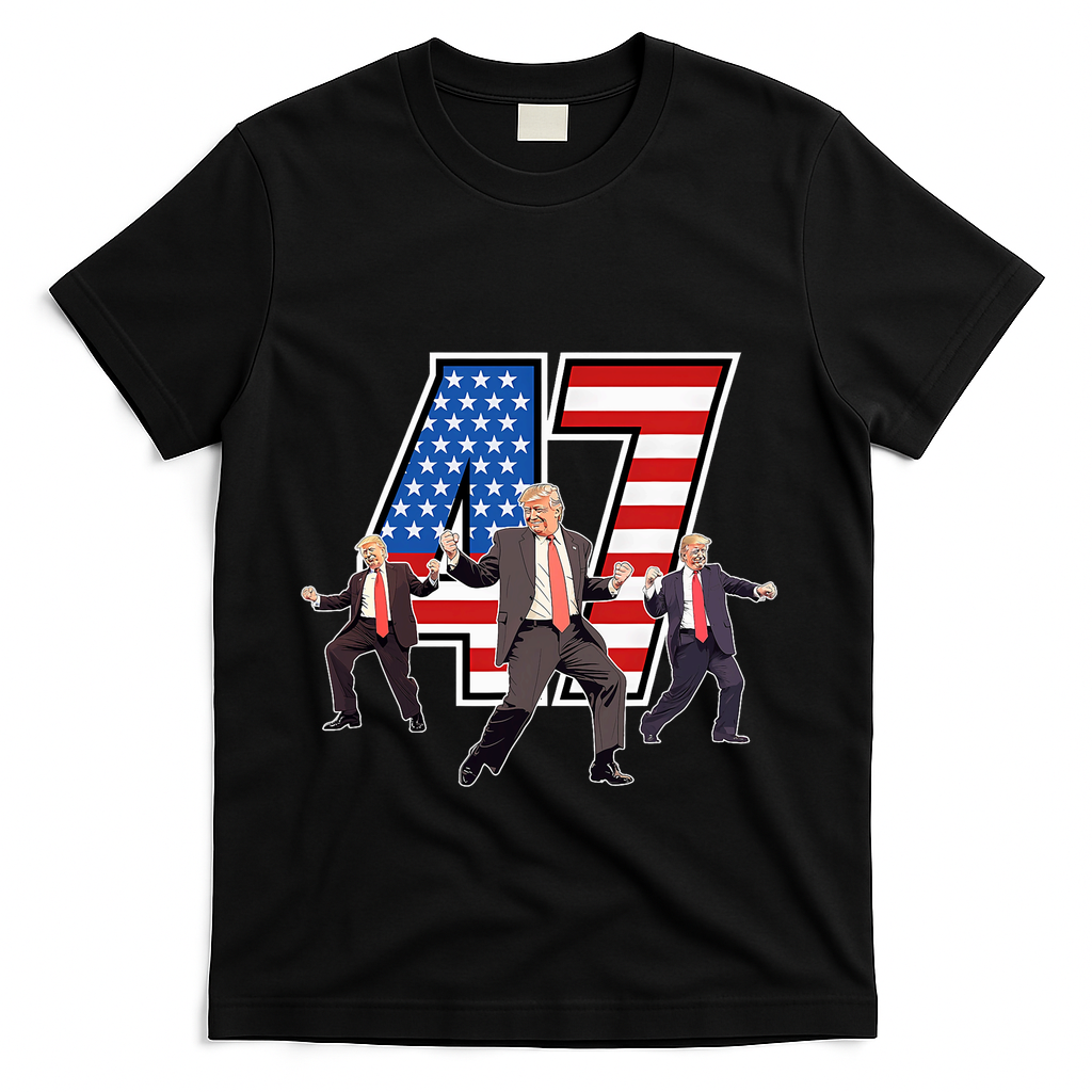 Funny Trump Victory Dance 47th President Dancing T-Shirt - Black