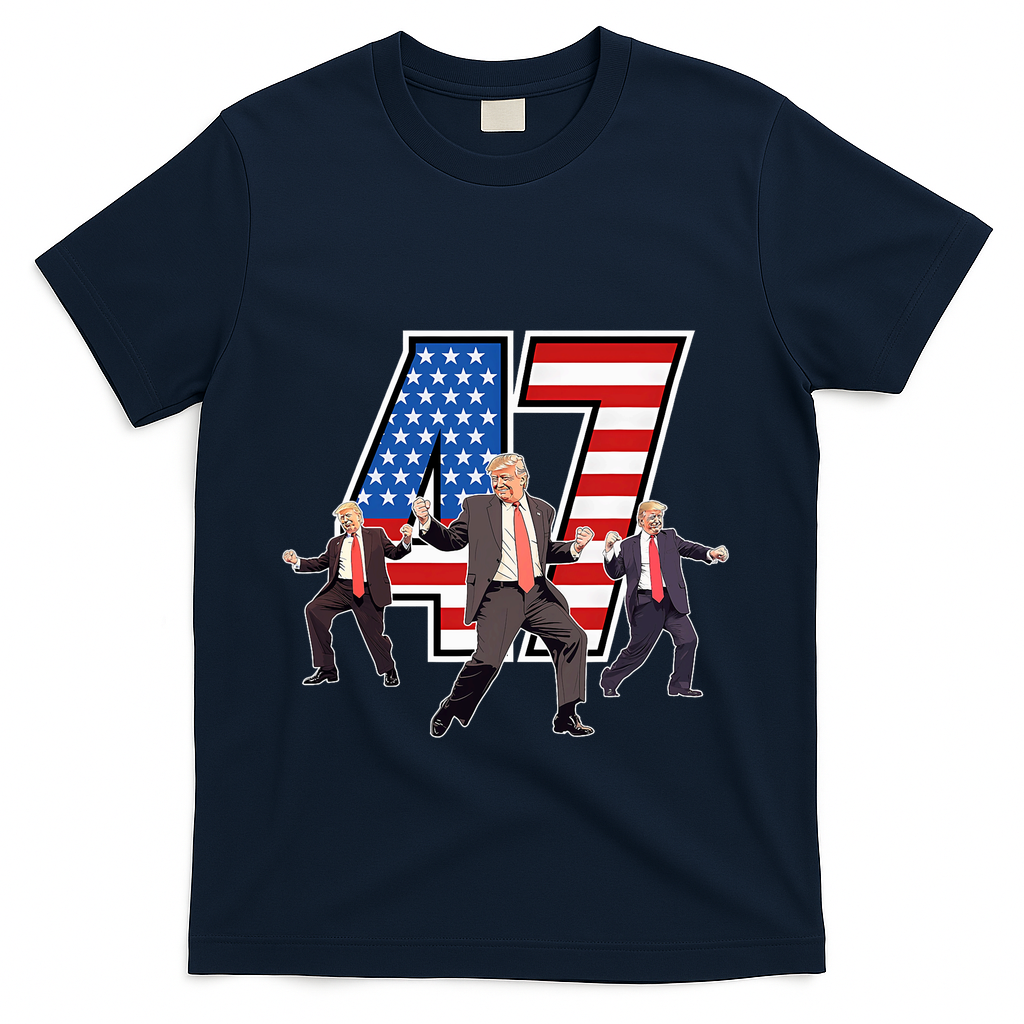 Funny Trump Victory Dance 47th President Dancing T-Shirt - Navy