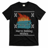 Funny Ugly Christmas Warm Holiday Wishes Dumpster Fire Gift T-Shirt - Black