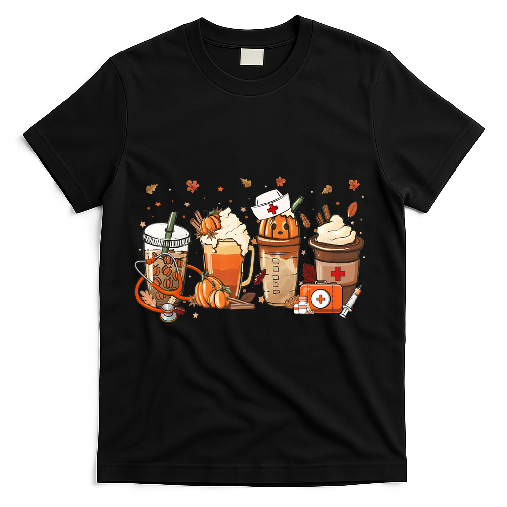 Fall Vibes And That Cna Nurse Life Nurse Fall Thanksgiving Meaningful Gift T-Shirt - Black