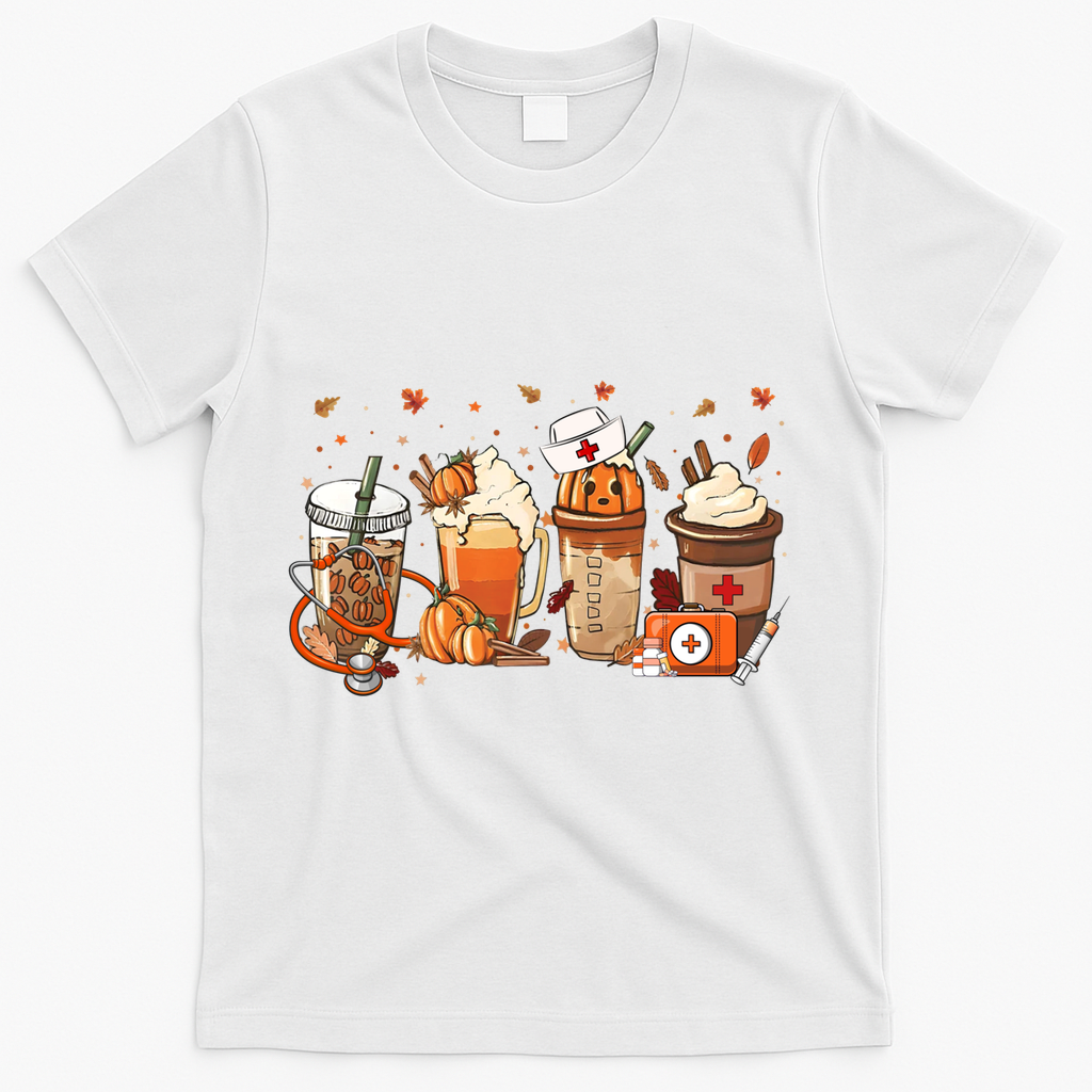 Fall Vibes And That Cna Nurse Life Nurse Fall Thanksgiving Meaningful Gift T-Shirt - White