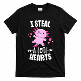 Funny Valentines Day Kawaii Axolotl Lover Anime Steal Hearts T-Shirt
