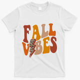 Fall Vibes Fall Season Lighting Bolt T-Shirt - White