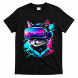 Funny Vr Gamer Cat In Vr Headset Virtual Reality Gaming T-Shirt
