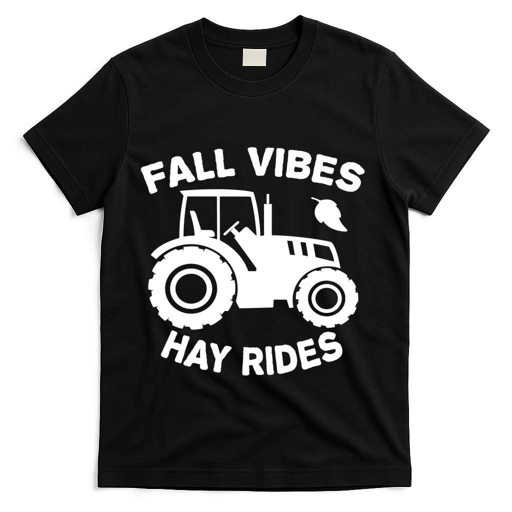 Fall Vibes Hay Rides Season T-Shirt - Black