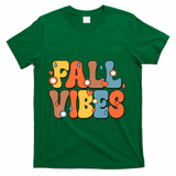 Fall Vibes Retro Groovy Cute T-Shirt - Green