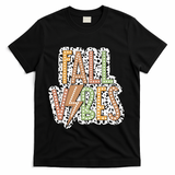 Fall Vibes Retro Autumn Patterns T-Shirt - Black