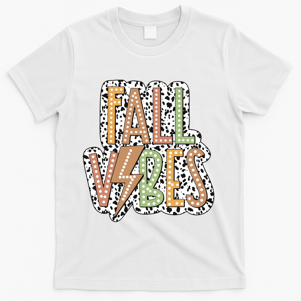 Fall Vibes Retro Autumn Patterns T-Shirt - White