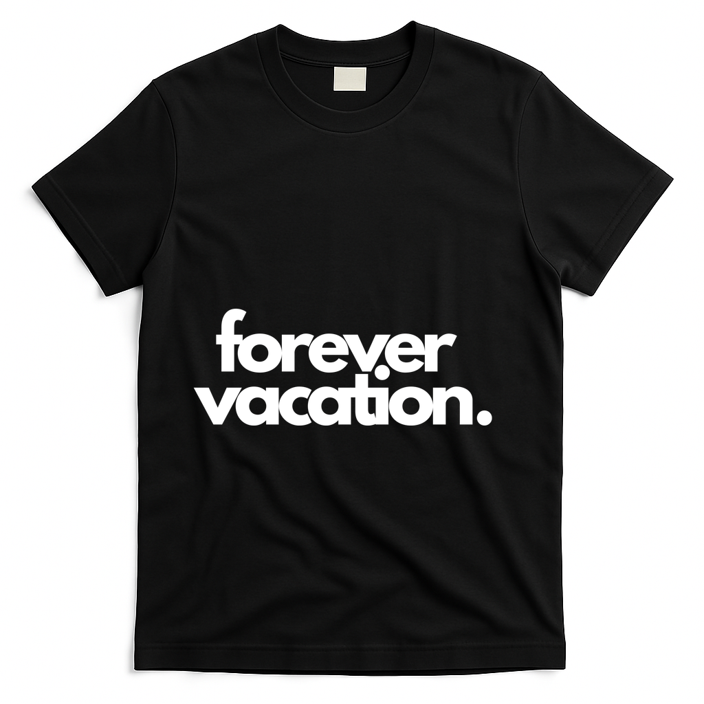 Forever Vacation Summer Break T-Shirt - Black